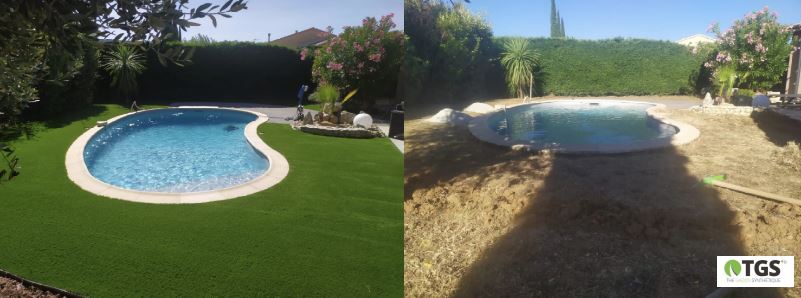 Pose de gazon synthetique valbonne